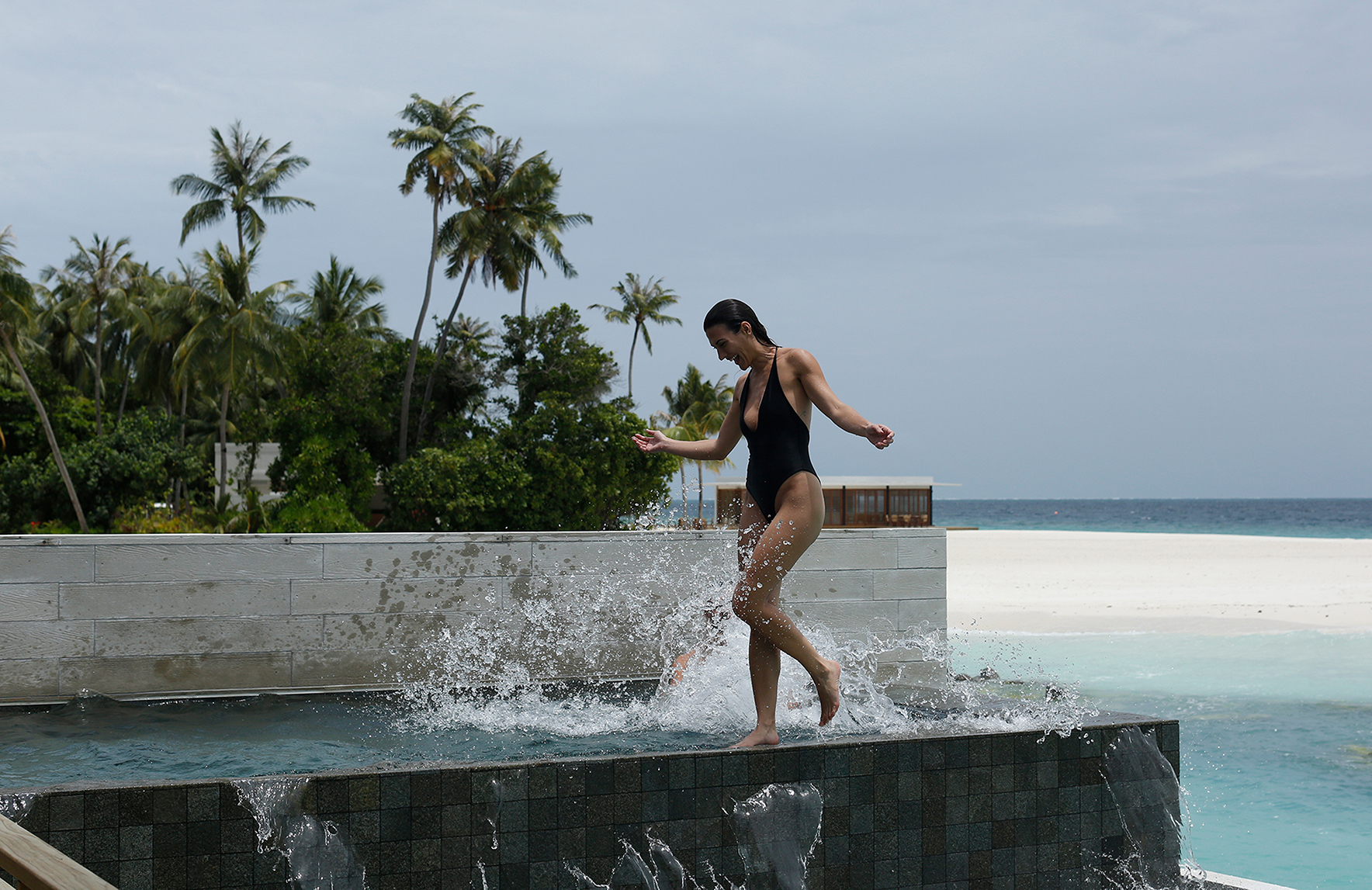 Beach with pool