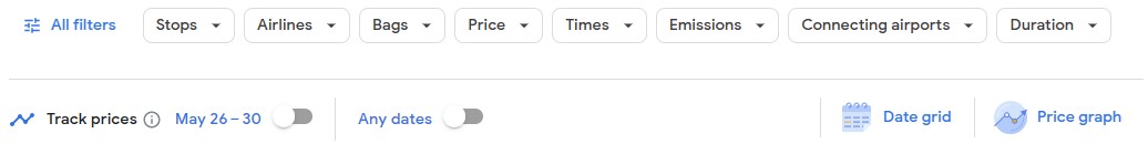 Google Flights Advanced Search Features
