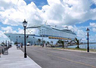 Cruise liner docked side