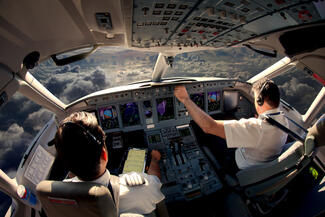 Pilots flight deck