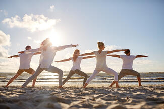 Yoga on the beach