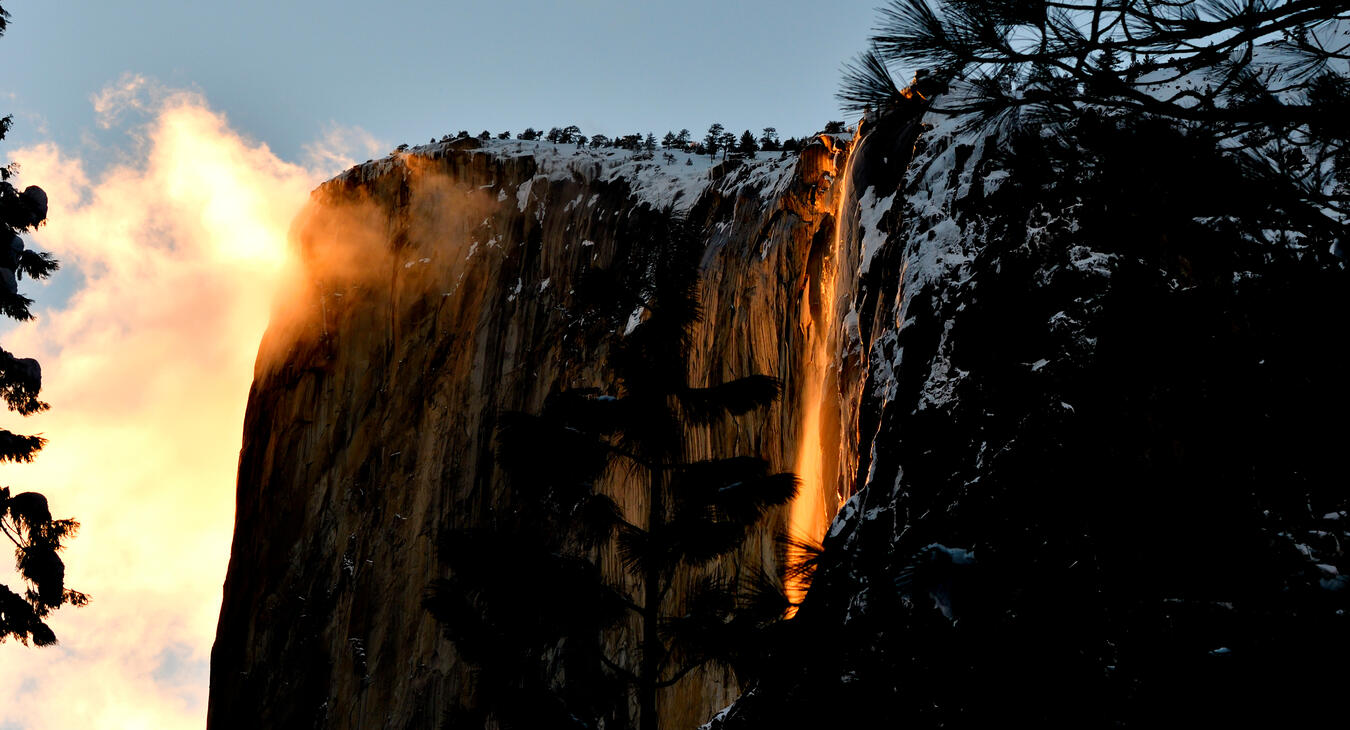 Yosemite Firelight Falls